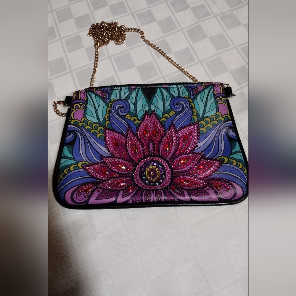 Lotus DIY Diamond Painting Purse